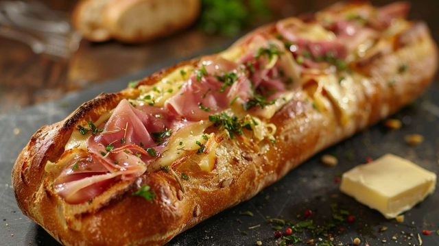 Recette de baguette fourrée au Saint Môret et jambon : un délice facile !