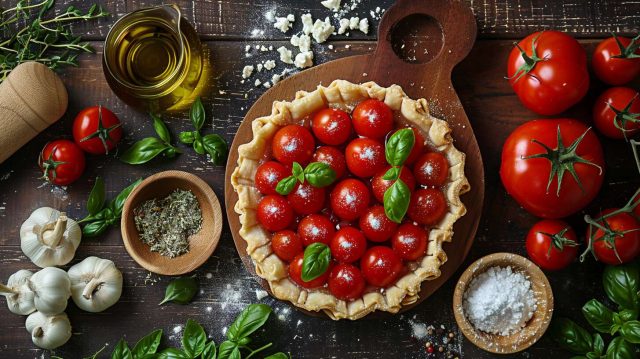 Recette facile de tarte aux tomates cerises - Découvrez comment la préparer !