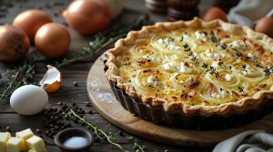Recette de tarte fondante à l'oignon et au chèvre : une gourmandise irrésistible