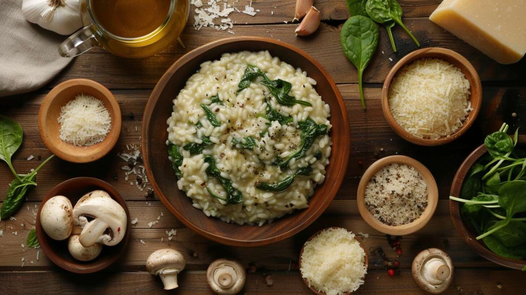 Recette risotto aux épinards et champignons : saveurs automnales en cuisine
