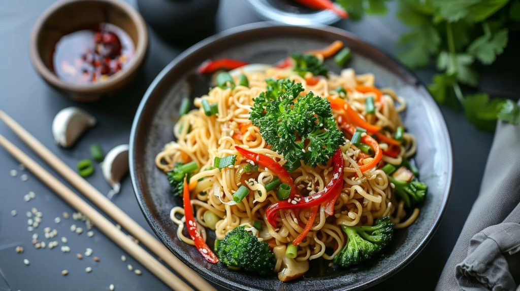Recette de nouilles chinoises aux légumes et épices : saveurs d'Asie