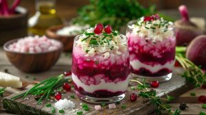 Verrines de betterave et fromage frais : recette facile et colorée