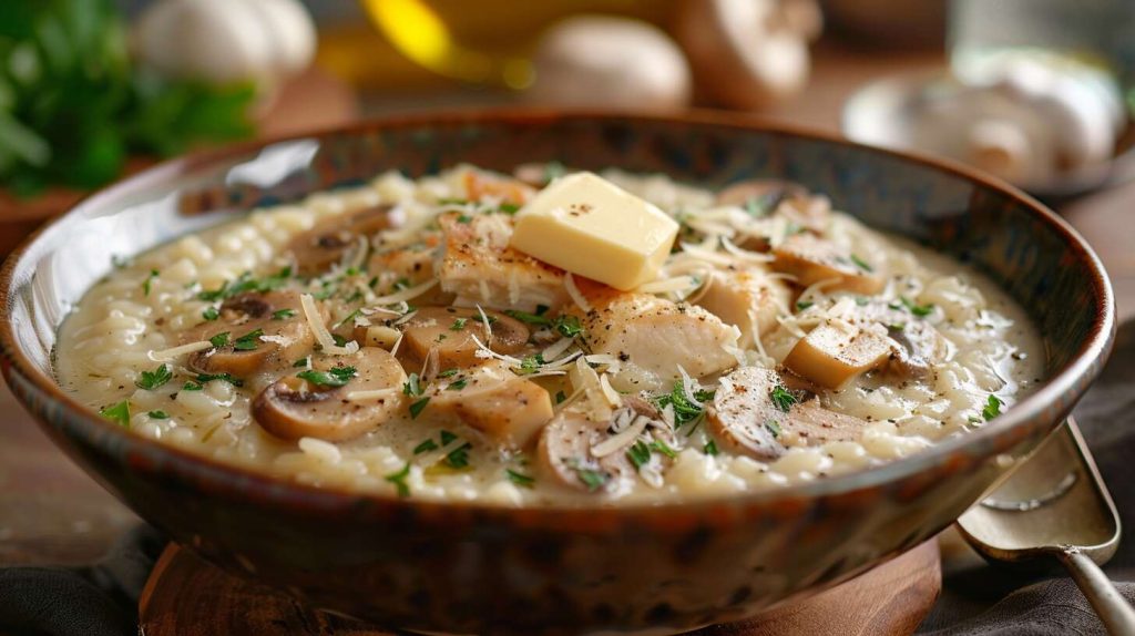 Recette de risotto au poulet et champignons : succès garanti !