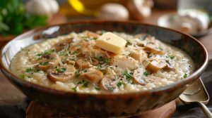 Recette de risotto au poulet et champignons : succès garanti !