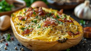 Recette courge spaghetti à la carbonara : un plat réconfortant et original