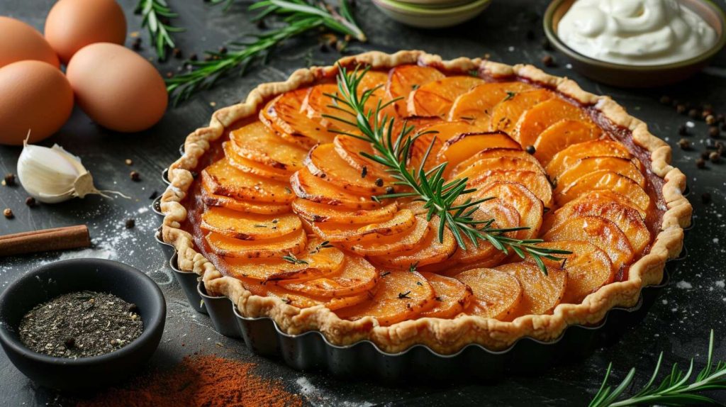 Recette facile de tarte aux patates douces gourmande