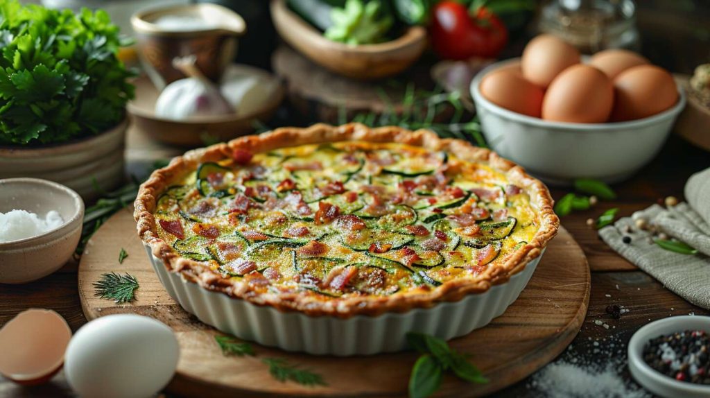 Recette de tarte à la courgette et aux lardons : saveurs et simplicité