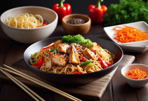 Recette simplissime : nouilles sautées au poulet faciles et rapides