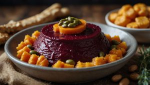 Recette de houmous de betterave aux graines de courge et miel