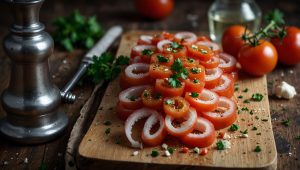 Recette de lamelles d'encornets à la tomate : saveurs marines en cuisine