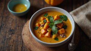Recette soupe de butternut à la crème de coco et curry : saveurs automnales