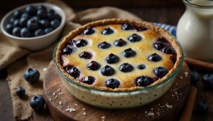 Recette de clafoutis aux myrtilles de Béné : plaisir sucré et facile à réaliser