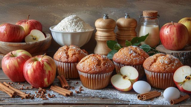 Recette de muffins aux pommes et cannelle : moelleux et parfumés