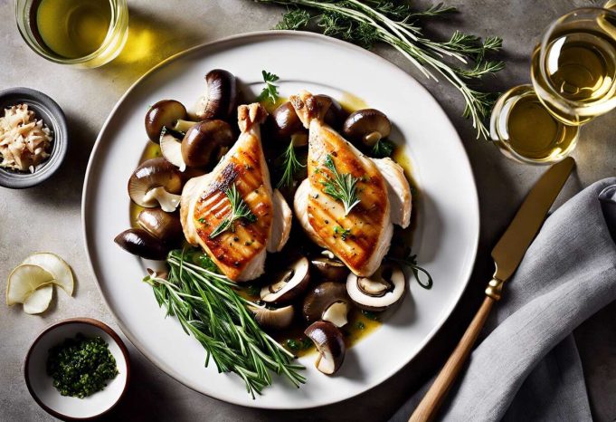 recette aiguillette de poulet aux champignons