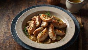 recette aiguillettes de poulet en sauce
