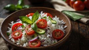 Recette de salade de riz végétarienne aux poivrons : fraîcheur et saveurs garanties !