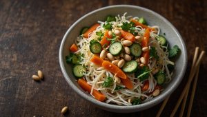 Recette facile de salade aux germes de soja - Préparation rapide
