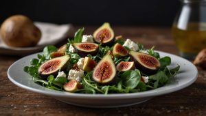 Recette de salade de roquette aux figues et poires : fraîcheur et saveurs automnales