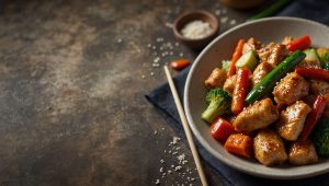 Wok de poulet sauté aux légumes et sésame : recette facile et savoureuse
