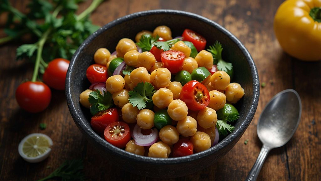 Recette de salade de pois chiches aux poivrons : fraîcheur et saveurs garanties