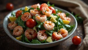 Recette facile : salade de farfalles aux crevettes roses
