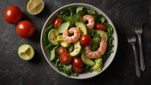 Recette facile : salade d'avocats, crevettes et tomates