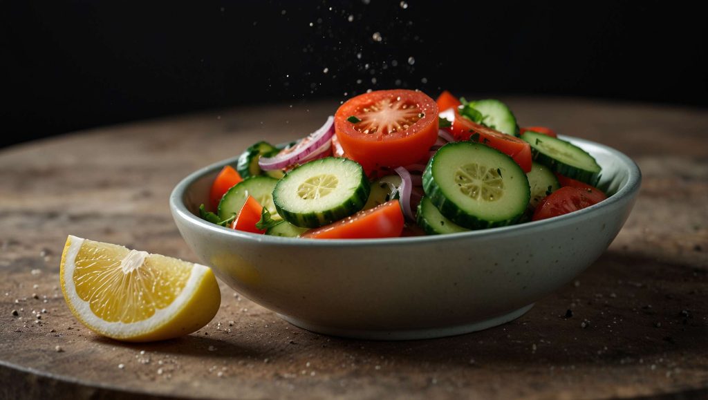 Recette facile de salade de concombres et tomates au citron