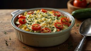 Gratin de courgettes et tomates au fromage : recette facile et savoureuse