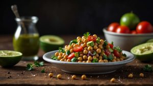 Recette de salade de lentilles et pois chiches à la mexicaine