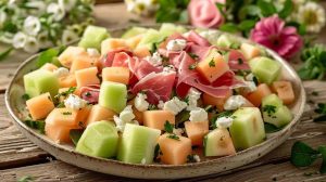 Salade de melon, feta et jambon : recette fraîche et estivale