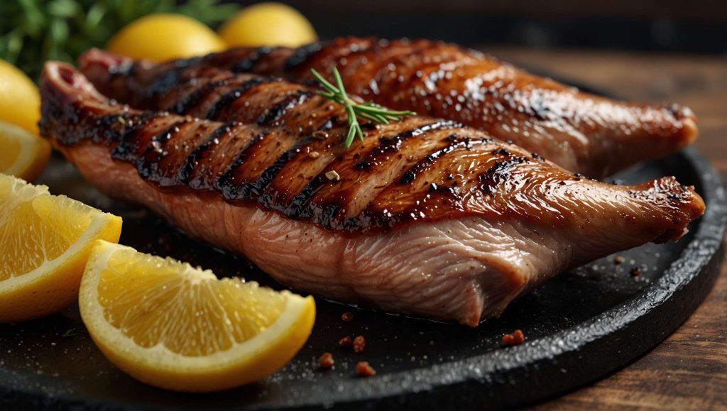 Magret de canard grillé au barbecue