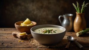 Soupe d'asperges blanches : queues et épluchures