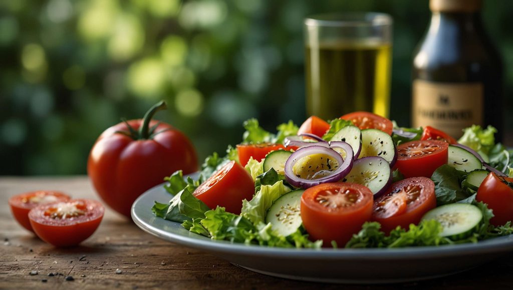 Recette de salade fraîcheur : courgettes, tomates et poivrons - Idéal pour l'été !