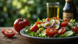 Recette de salade fraîcheur : courgettes, tomates et poivrons - Idéal pour l'été !