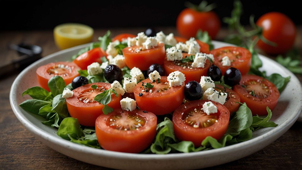Recette facile de salade de tomates et fromage feta - Savourez l'été !