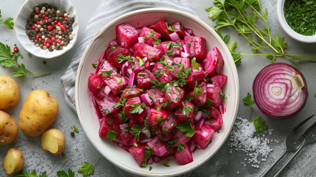 Recette facile : salade de betterave et pommes de terre 