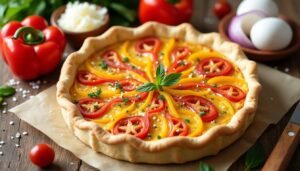 Recette de quiche aux poivrons facile et savoureuse - 81753