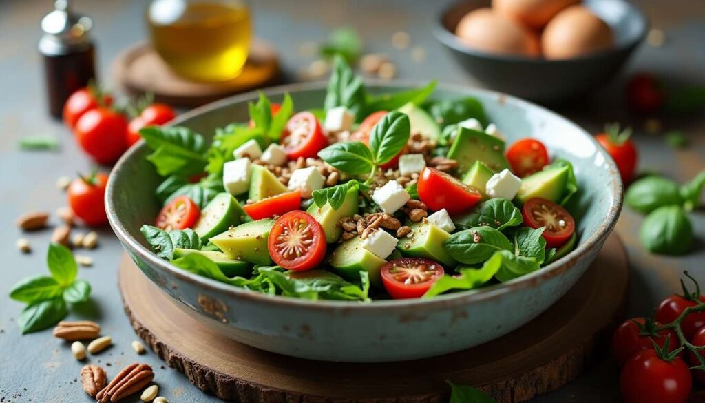 Recette de la salade copieuse de Caroline : saveurs gourmandes et santé