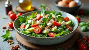 Recette de la salade copieuse de Caroline : saveurs gourmandes et santé