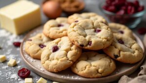 Recette de cookies au chocolat blanc et cranberries : délices sucrés