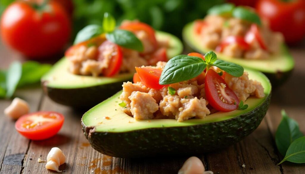 Recette d'avocats farcis au thon, tomate et Tabasco : saveurs piquantes