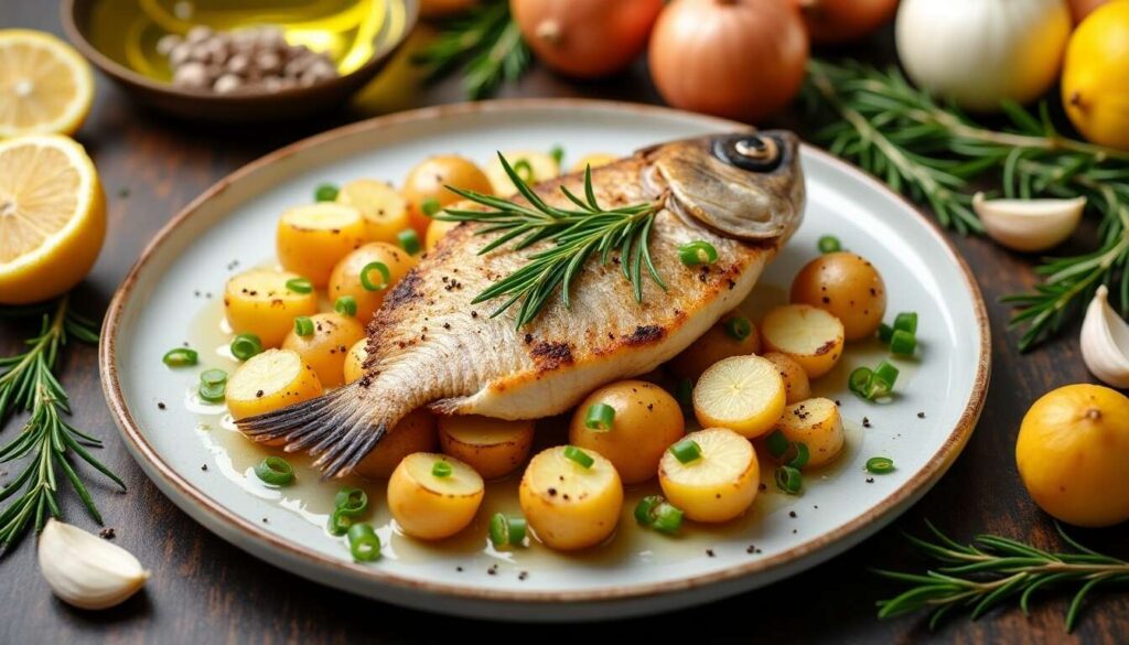 Recette de dorade au four et pommes de terre : saveurs méditerranéennes