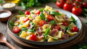 Salade de pâtes à l'italienne au jambon cru : recette facile et savoureuse