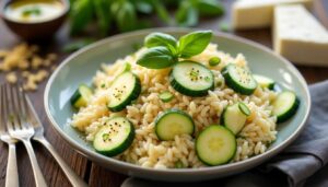 Recette d'orzo aux courgettes et crème de Feta