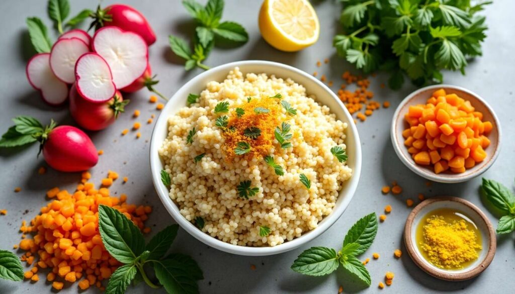 Recette de taboulé aux radis, abricots et safran