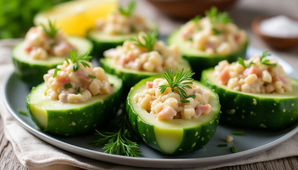 Concombres farcis au thon : recette fraîcheur irrésistible