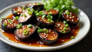 Aubergines rôties à la japonaise : recette savoureuse