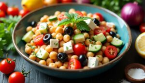 Salade de pois chiches méditerranéenne : recette savoureuse