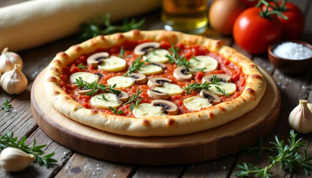 Recette de pizza aux champignons savoureuse