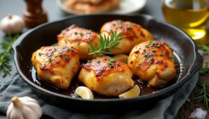 Recette de cuisses de poulet rôti au four : saveurs dorées et croustillantes